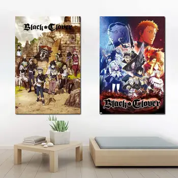 Must Ristik - Anime Lõuend Kunsti Plakat ja Seina Art Pilt Prindi Moodne Perekond magamistuba Decor Plakatid