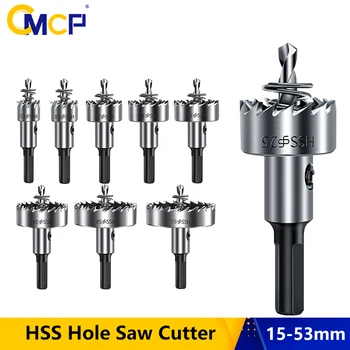 CMCP HSS Auk Nägi Lõikur 15-53mm Karbiid Nippi Core Drill Bit Metal Hole Lõikur Puurimine Sulamist Auk Nägi Komplekt