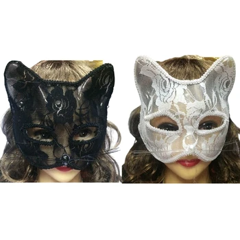 Täiskasvanud Pits Fox Mask Halloween Pool maskeraad Rekvisiidid seksikas Kassi mask