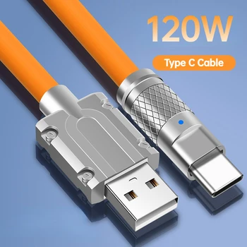 6A USB Type C Kaabel, Kiire Laadimine USB Kaabel Huawei Xiaomi Samsung 120W Kiire Laadimise Juhe USB-C Vedela Silikooniga Data Juhe