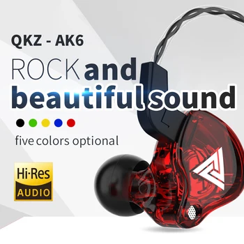QKZ AK6 3.5 mm Juhtmega Kõrvaklappide Vask Juhi Stereo HiFi Kõrvaklapid Bass Earbuds Muusika Töötab Sport Ps4 Peakomplekt Gamer kuuldeaparaadid