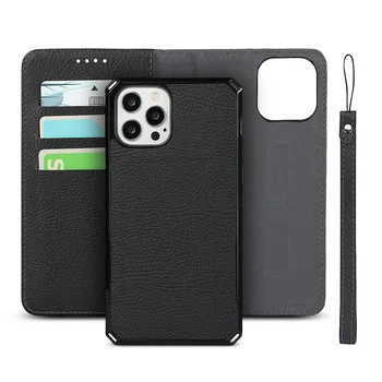 Magnet 2 in 1 Eemaldatav Leather Case for iPhone 14 13 12 Pro Max 11 XS XR 7 Pluss Juhul Flip Rahakott Kaardi Omanik Seista Telefoni Kott