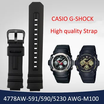 16mm Asendamine Käevõru Bänd Vaadata Tarvikud Casio G-SHOCK AW-591 AW-590 AWG-M100 101 Meeste Sport Veekindel WatchStrap