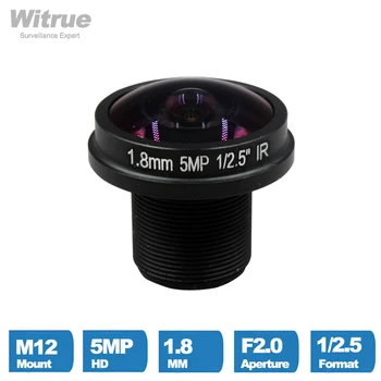 Witrue Kaamera Objektiiv CCTV HD 5MP Fisheye 1,8 mm M12 180-kraadine Lai vaatenurk F2.0 1/2.5
