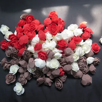 100tk Xmas Festival vaht Tõusis Pea 3,5 cm kunstlikku Lille DIY roosid kandma, nagu pulm abikaasa ema Sünnipäev Teenetemärgi