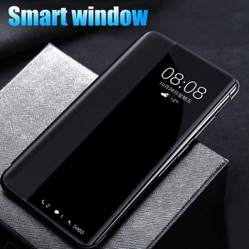 Smart View Flip Case For Huawei P40 P20 P30 P10 Pro Y9 Peaminister 2019 P smart Z Mate 30 20 10 9 Pro Au 30 8X Y5P Nova 5 Pro Kate