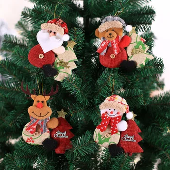 1TK Xmas Tree Rippuvad Kaunistused Riie Nukk Kingitused Santa Claus Armas Jõulud Ripatsid Käsitöö Pool Decor