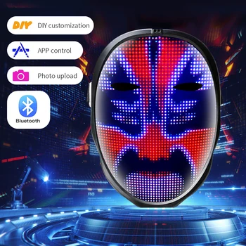 Bluetooth-LED Muutuv Nägu Hele Mask DIY Pildi Redigeerimise Maske Animeeritud Teksti Mask RGB Lamp Helmed Masque Halloween Pool Rekvisiidid