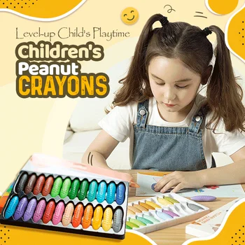 Värvikas Peanut Värvipliiatsid Pestav Joonistamise Komplekt Lapsed Vaha Pliiatsid Õli Pastellid Laste Paintbrush kinkekarbis Graffiti Doodle Mänguasjad