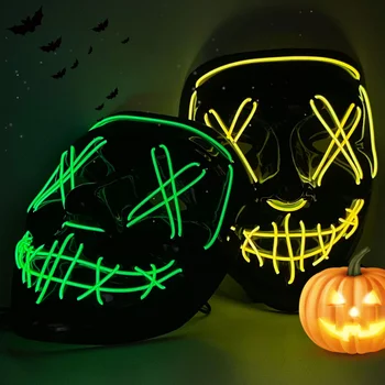 Halloween Mask LED süttib Mask Jube mask Festival Cosplay Halloween Kostüüm Maskeraad Pooled Karneval Kingitus Pool Maskid