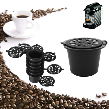 JUDAI Korduvkasutatavad Nespresso Kohvi Kapslid Tass Koos Lusikaga, Harjaga Must Korduvtäidetavaid Kohvi Kapsel Täiendamise Filter Coffeeware Kingitus